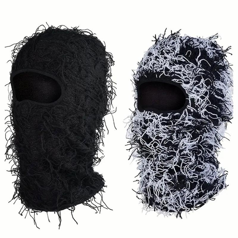 3 Styles Distressed Knit Balaclava Ski Mask - Windproof Full Face Cover for Male Female