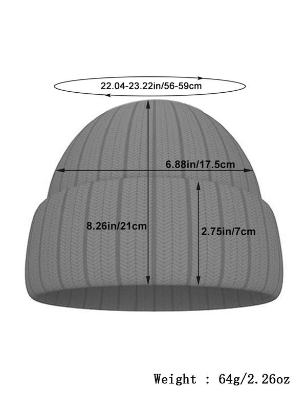 Letter Embroidered Beanie Hat,  Casual Winter Outdoor Sports Hat for Men & Women, Fashion Knitted Hat for Daily Use