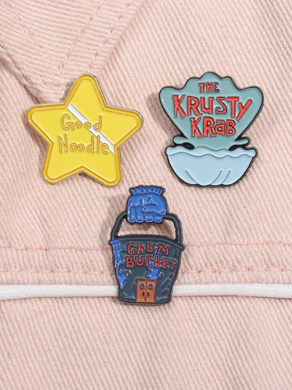 Cute Cartoon Star Design Brooch, Fashion Alloy Badge for Clothes & Hat & Backpack Decor, Trendy All-match & Exquisite Accessories for Birthday Gift