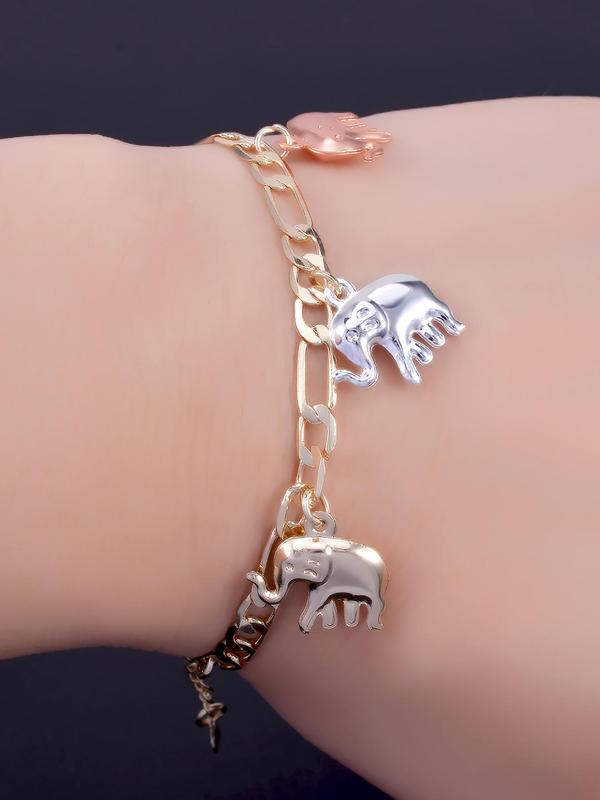 Elephant Charm Design Bracelet, Fashionable & Creative Elephant Themed Bracelet, Daily Wear for Men & Women, Trendy All-match & Exquisite Jewelry As Gift