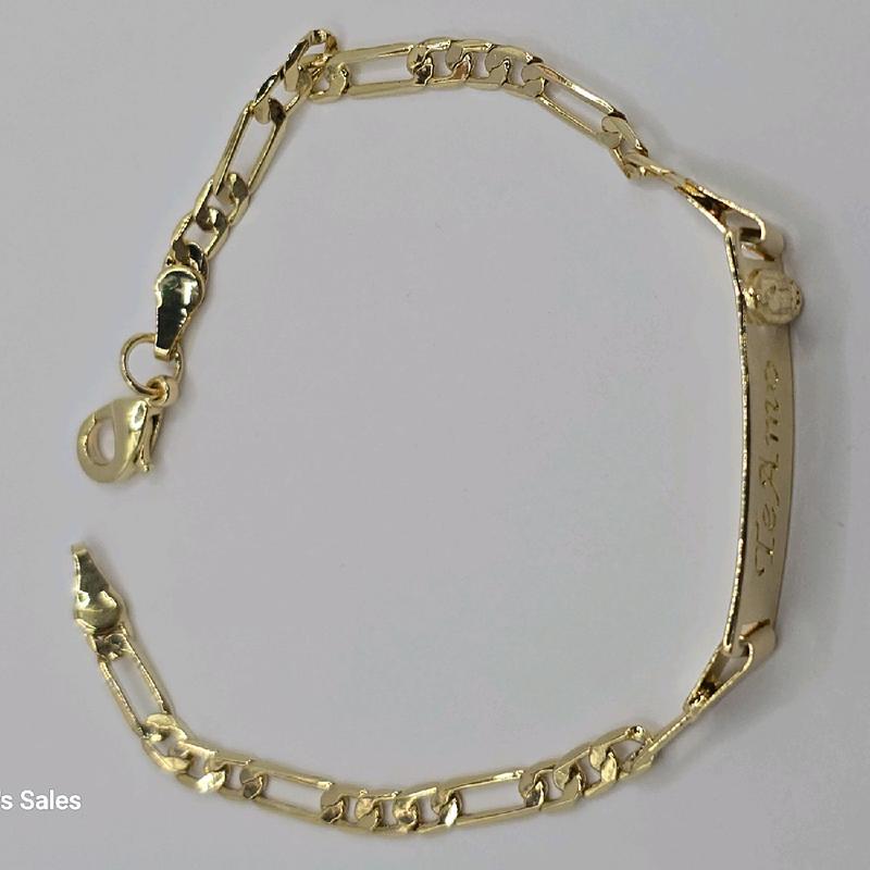 TE AMO WITH VIRGIN MARY id bracelet style figaro gold-plated 8