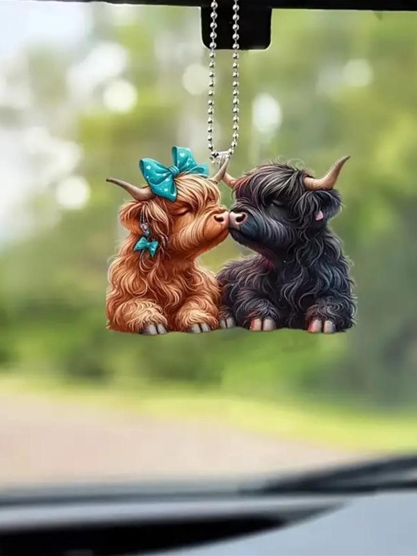 Cute Cartoon Cow Design Hanging Ornament, Acrylic Keychain for Women & Men, Fashion Keychain for Daily Clothing Decor, Trendy All-match & Exquisite Keychain for Birthday Gift