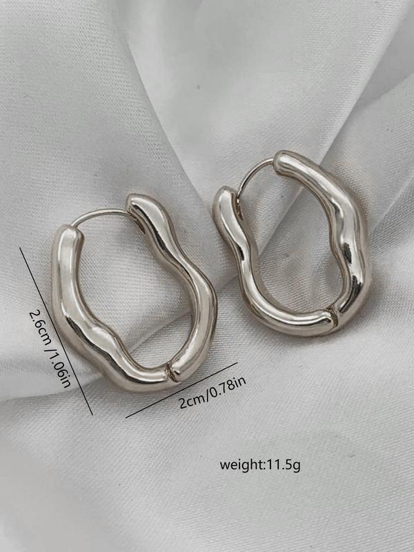 Minimalist Temperament Solid Color Hoop Earrings, 1 Pair Fashionable Jewelry for Women for Party, Daily Clothing Decor, Trendy All-match & Exquisite Jewelry for Birthday Gift