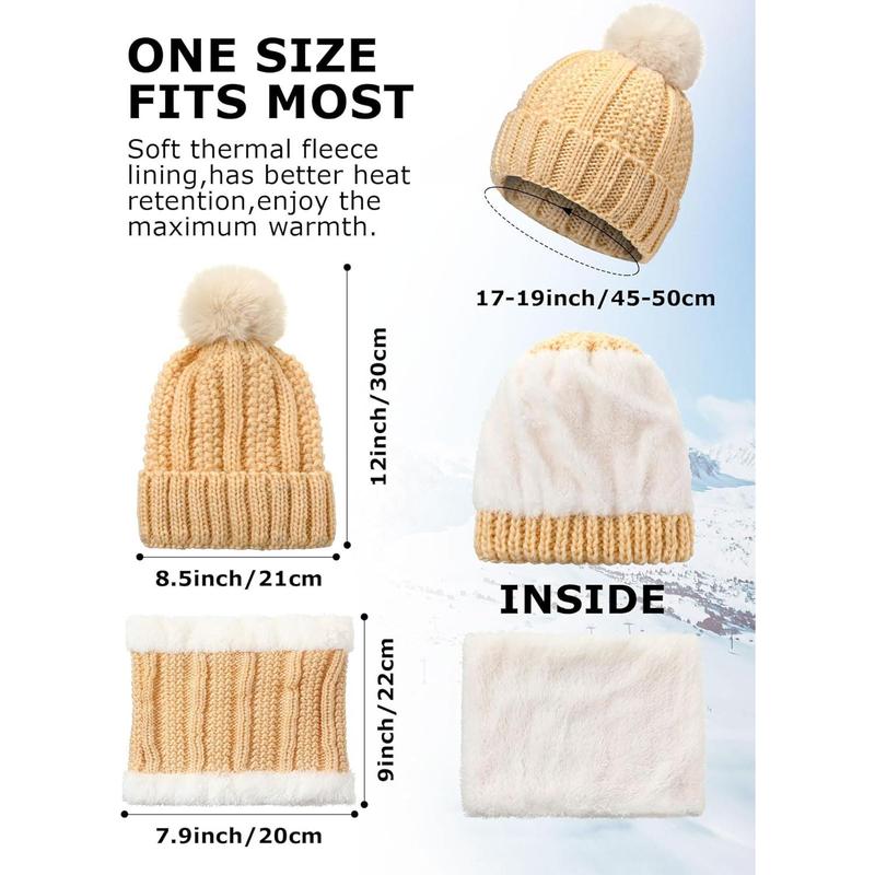 12 count Winter Beanie Hat Scarf Touchscreen Gloves Set Fleece Lined Knit Beanie Hat Neck Warmer Scarf for Men Women