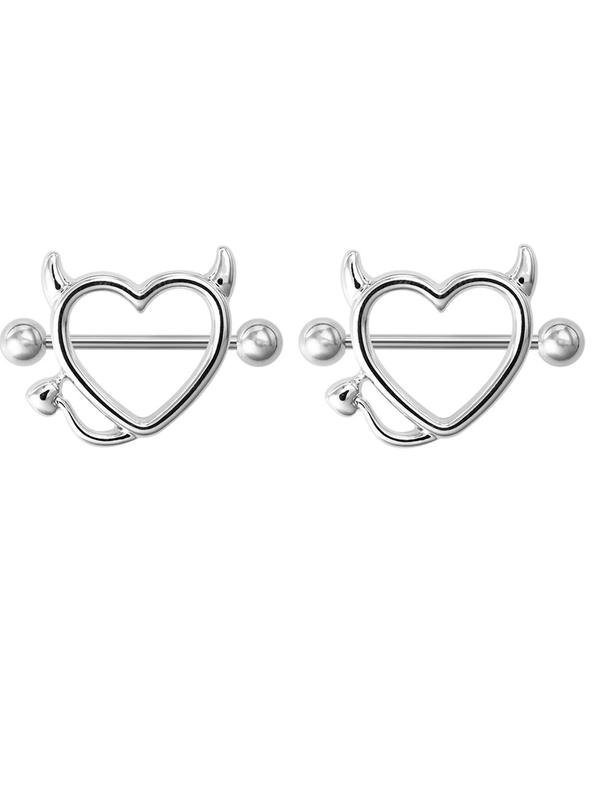 Women's Cute Heart Shaped Nipple Ring, 2024 New Style Trendy Nipple Piercing Jewelry, Fashionable Piercing Body Jewelry for Women for Party Decoration