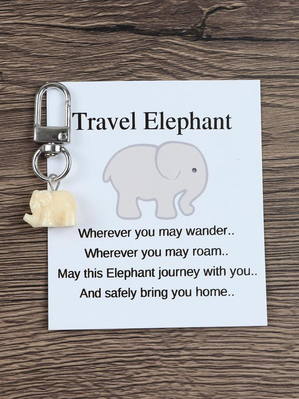 Cute Elephant Design Keychain, Boho Style Keychain for Women & Men, Fashion Accessories for Daily Use, Trendy Exquisite Keychain for Birthday Gift