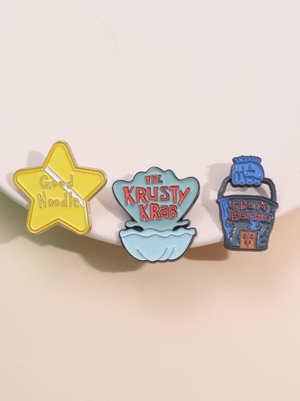 Cute Cartoon Star Design Brooch, Fashion Alloy Badge for Clothes & Hat & Backpack Decor, Trendy All-match & Exquisite Accessories for Birthday Gift