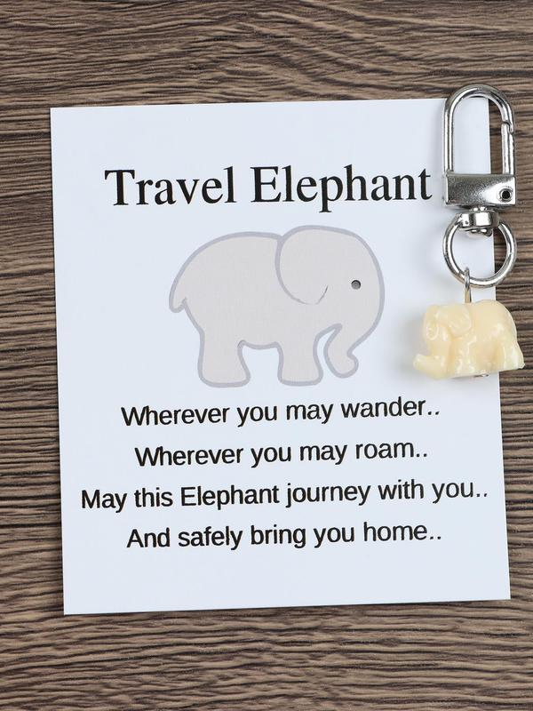 Cute Elephant Design Keychain, Boho Style Keychain for Women & Men, Fashion Accessories for Daily Use, Trendy Exquisite Keychain for Birthday Gift