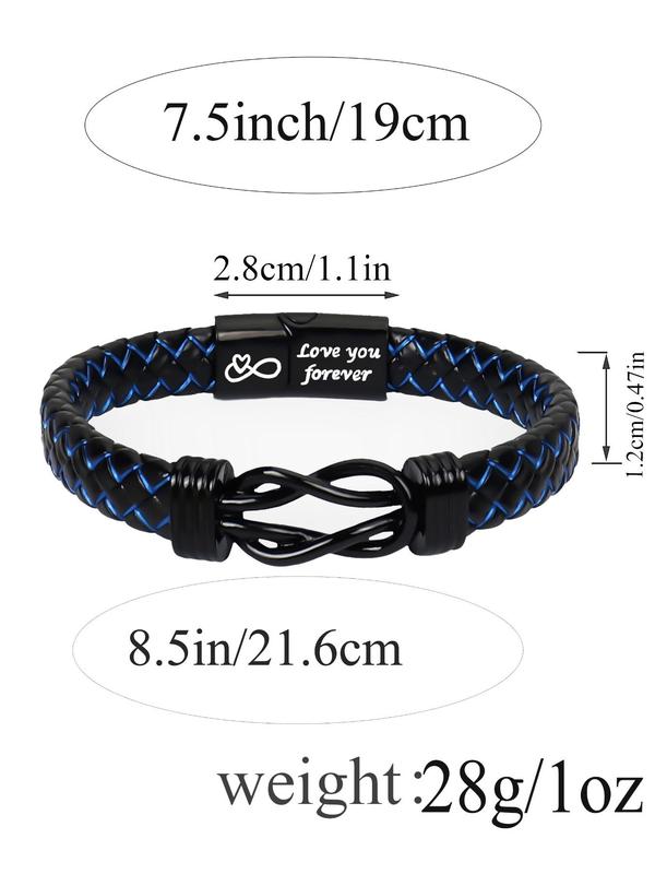 Fashion Letters Pattern Braided Bracelet with Gift Card, Knotted Bracelet for Son, Trendy All-match & Exquisite Jewelry for Birthday Gift