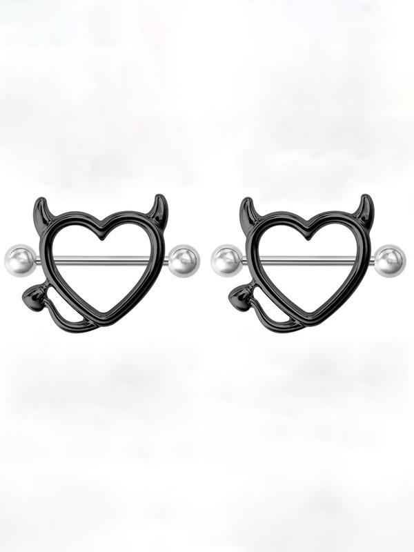 Women's Cute Heart Shaped Nipple Ring, 2024 New Style Trendy Nipple Piercing Jewelry, Fashionable Piercing Body Jewelry for Women for Party Decoration