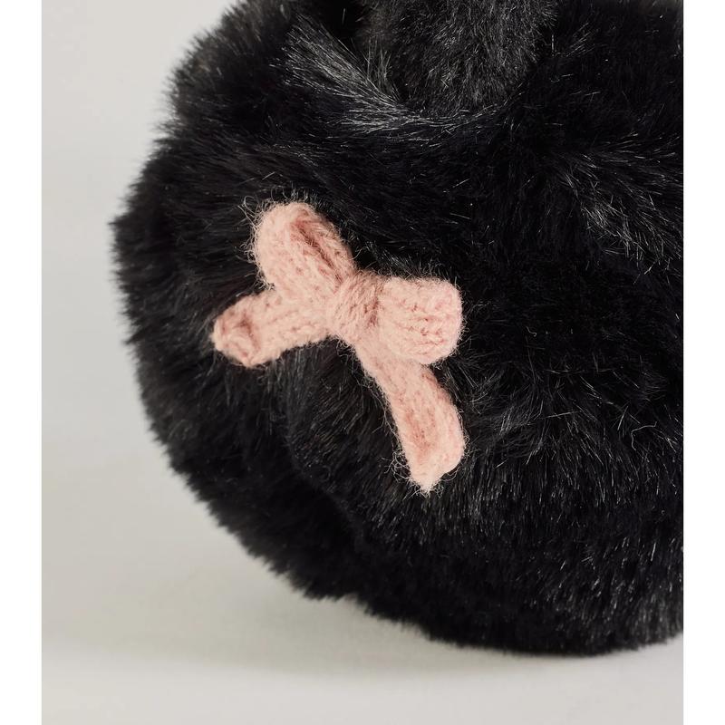 So Cozy Bow Detail Faux Fur Earmuffs