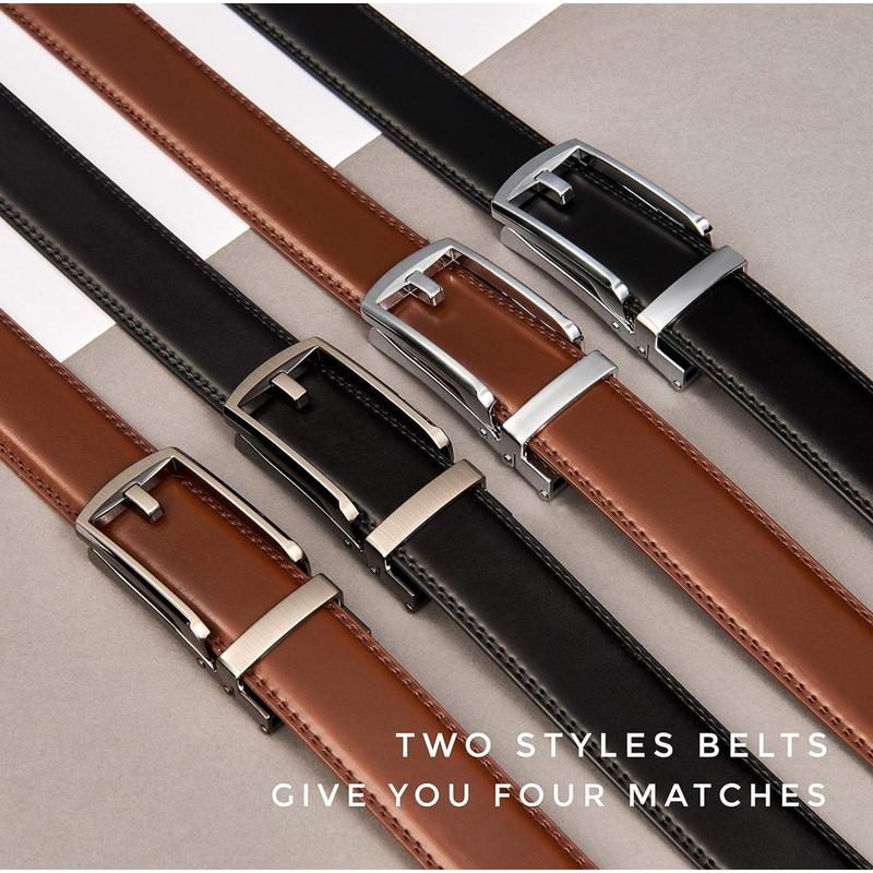 CHAOREN Click Belt for Men 2 Pack - Mens Dress Belt 1 1 4