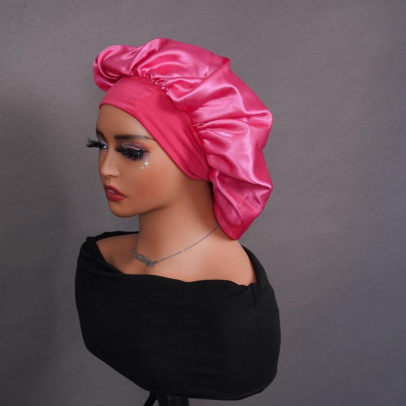 BGMgirl Hair Pink Silk Bonnet Soft Bonnet Sleeping Hat For Women Hair Care Bonnet Hair Extensions