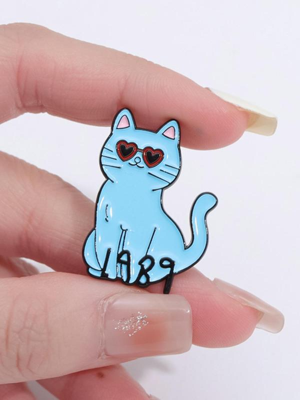 Cute Cartoon Cat Brooch Set, Fashionable Animal Design Brooch for Women & Men, Enamel Pin Suitable for Backpacks, Jeans, Scarves, Hats Decoration