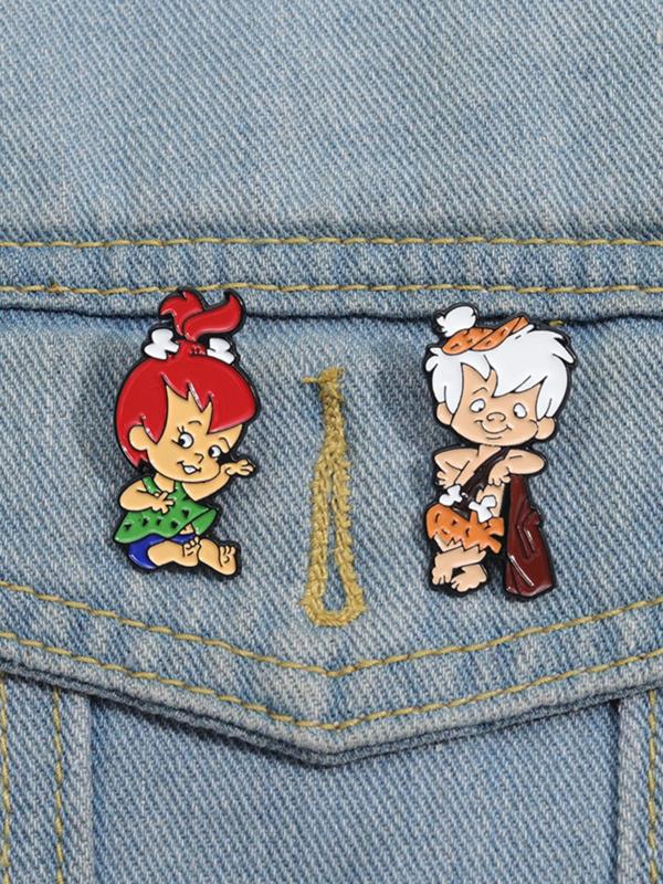 Cartoon Character Design Brooch, Cute Alloy Badge for Daily Clothing Decor, Trendy All-match & Exquisite Brooch for Birthday Gift