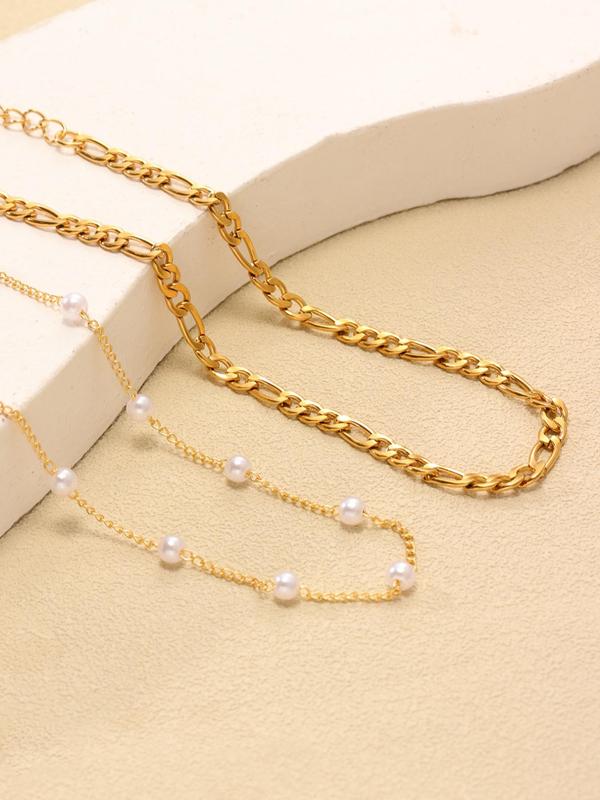 Women's Elegant Faux Pearl Decorated Anklet, Exquisite Trendy Anklet Bracelet, Fashionable Body Jewelry for Women & Girls