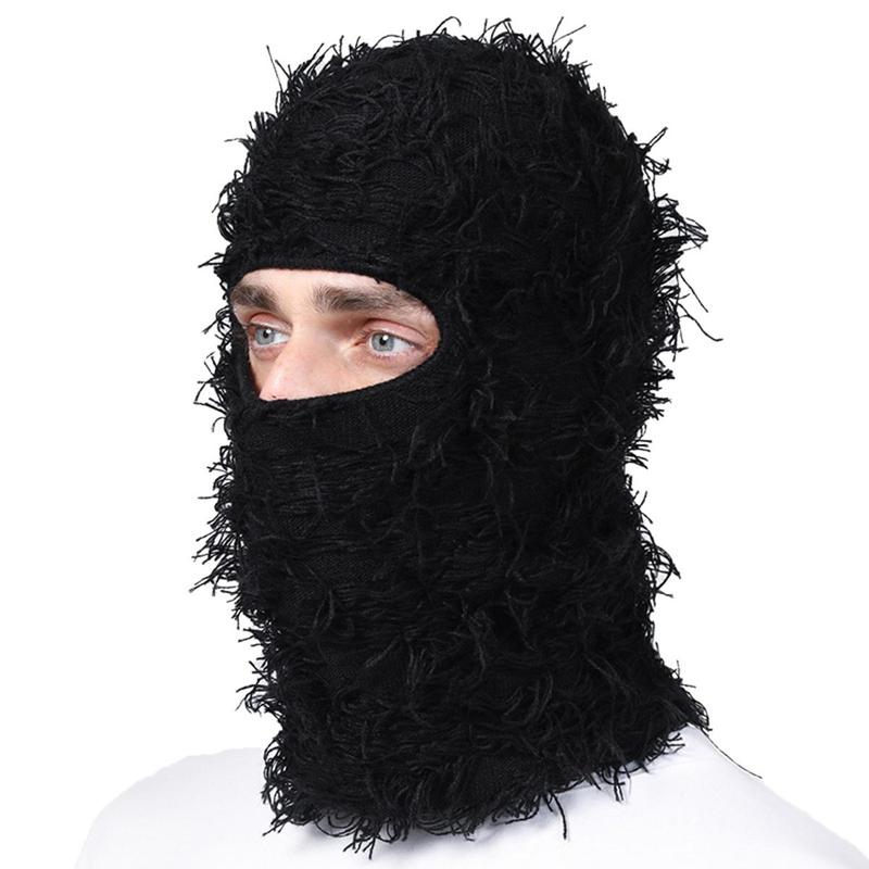 3 Styles Distressed Knit Balaclava Ski Mask - Windproof Full Face Cover for Male Female