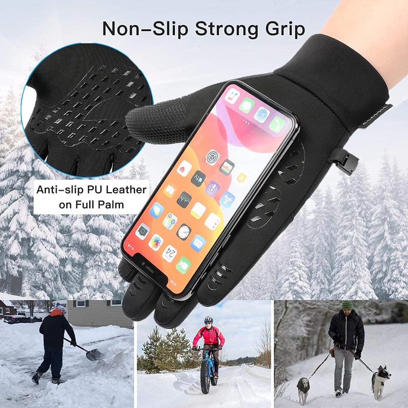 Winter Warm Gloves, 1 Pair Fashion Touch Screen Non-slip Windproof Gloves for Outdoor Cycling, Hiking, Sports Running, Ideal for Women and Girls