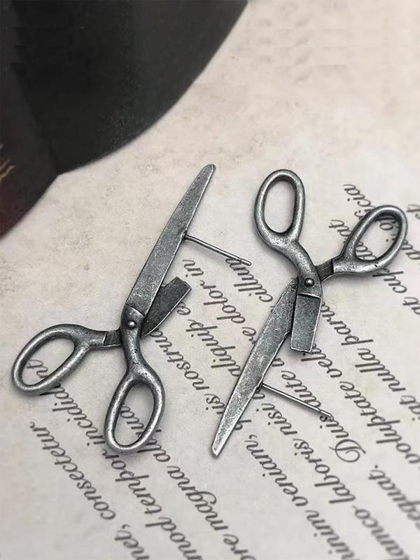 Punk Style Scissor Shaped Earrings, 1 Pair Unisex Fashionable Earrings, Fashion Jewelry for Party, Daily Clothing Decor, Trendy All-match & Exquisite Jewelry for Birthday Gift