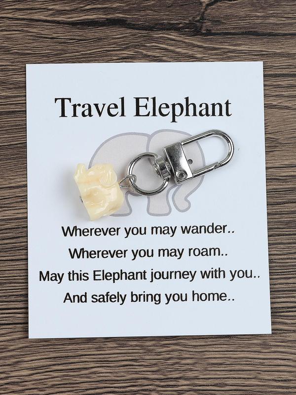 Cute Elephant Design Keychain, Boho Style Keychain for Women & Men, Fashion Accessories for Daily Use, Trendy Exquisite Keychain for Birthday Gift