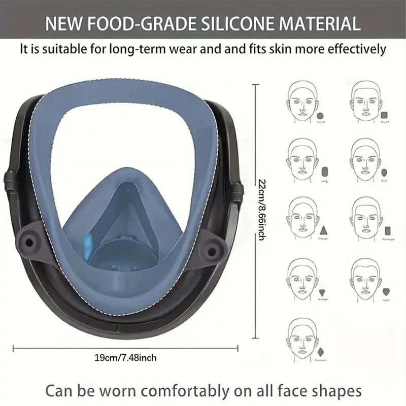 7 in 1 Full Face Mask, Reusable Dustproof Face Mask, Anti-chemical Paint Mask, Easy To Pull-in Silicone Sealed Mask for Outdoor Sports, Face Care Products