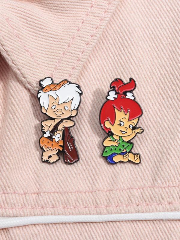 Cartoon Character Design Brooch, Cute Alloy Badge for Daily Clothing Decor, Trendy All-match & Exquisite Brooch for Birthday Gift