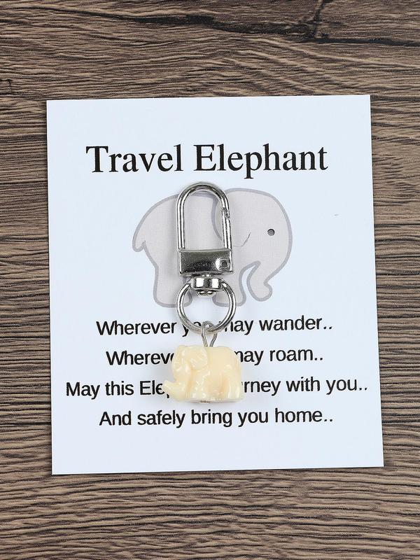 Cute Elephant Design Keychain, Boho Style Keychain for Women & Men, Fashion Accessories for Daily Use, Trendy Exquisite Keychain for Birthday Gift