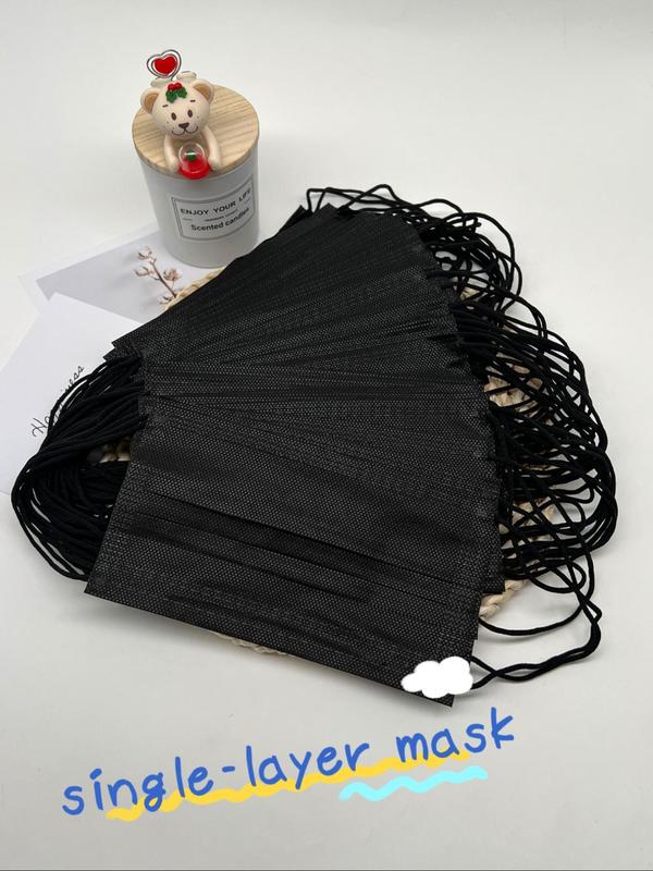 Disposable Face Mask, 20pcs Solid Color Face Covering, Cute Face Mask for Women & Men, Fashion Accessories for Daily Wear