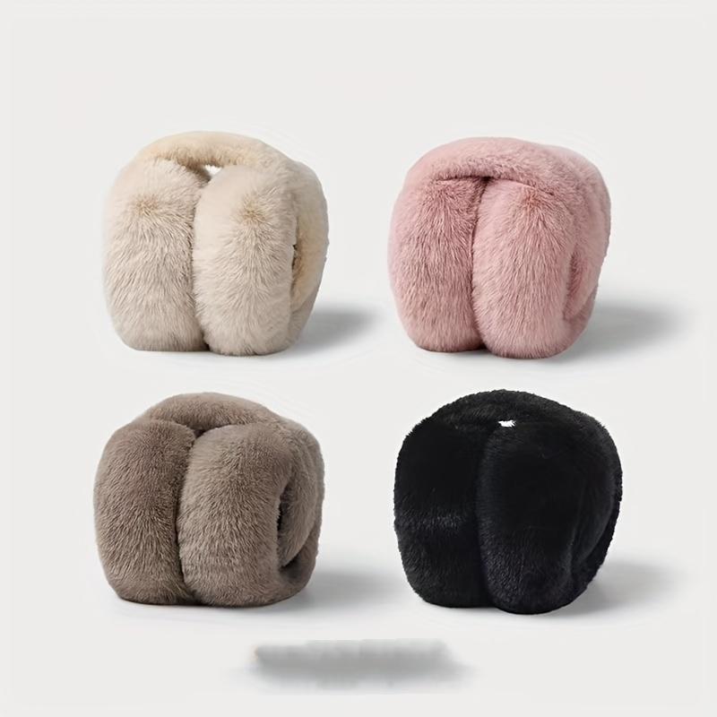 Women's Earmuffs Made of Artificial Fur for Warmth, Cute Winter Plush Earmuffs, Adjustable、 Foldable and Elastic Fit Earmuffs for Warmth in Winter，Christmas Present