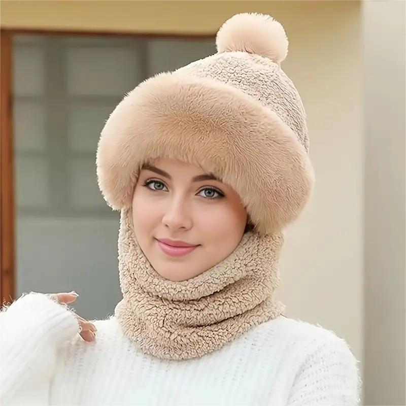 Cozy Knit Beanie Hat and Scarf Set for Women, Soft Warm Beanies for Fall & Winter, Warm Hat Scarf Stylish Winter Accessories for Girl Gift