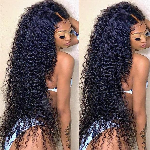 Amanda Hair Glueless Curly Human Hair Wig 13x4 Frontal lace 6x4 closure Long Curly Water Wave Wig