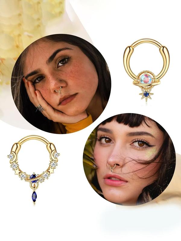 Fashion Rhinestone Decorated Nose Ring, Cute Snake Butterfly Nose Ring, Body Jewelry for Women & Men, Style Trendy & Exquisite for Party & Daily Clothing Decor