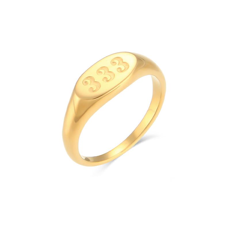 Trendy titanium steel digital number ring number 333 444 999 digital ring ring