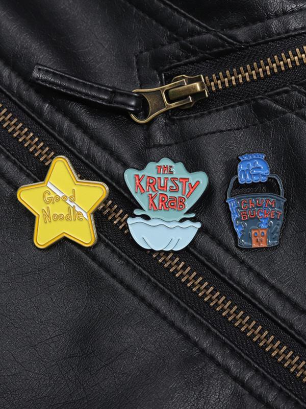 Cute Cartoon Star Design Brooch, Fashion Alloy Badge for Clothes & Hat & Backpack Decor, Trendy All-match & Exquisite Accessories for Birthday Gift