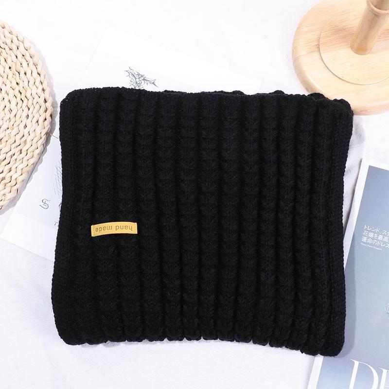 Fashion Women Men Winter Warm Knitted Scarf Solid Color Outdoor Thickened Neckerchief Vintage Wraps Long Scarves Neck Cover