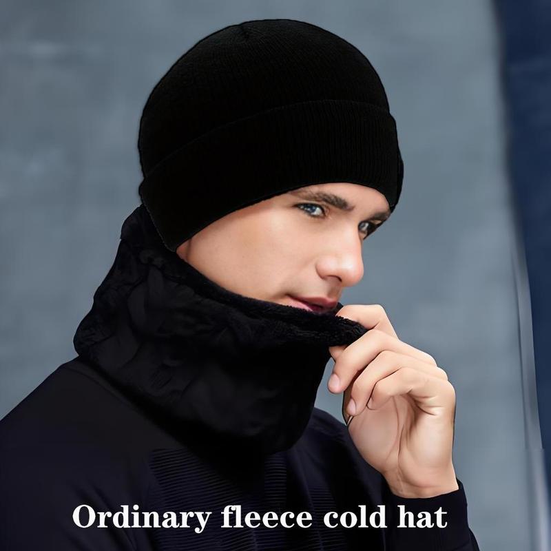 Winter Knitted Beanie, 1 Count Windproof Warm Knit Hat, 2 in 1 Balaclava Hat, Outdoor Sports Hat for Men & Women