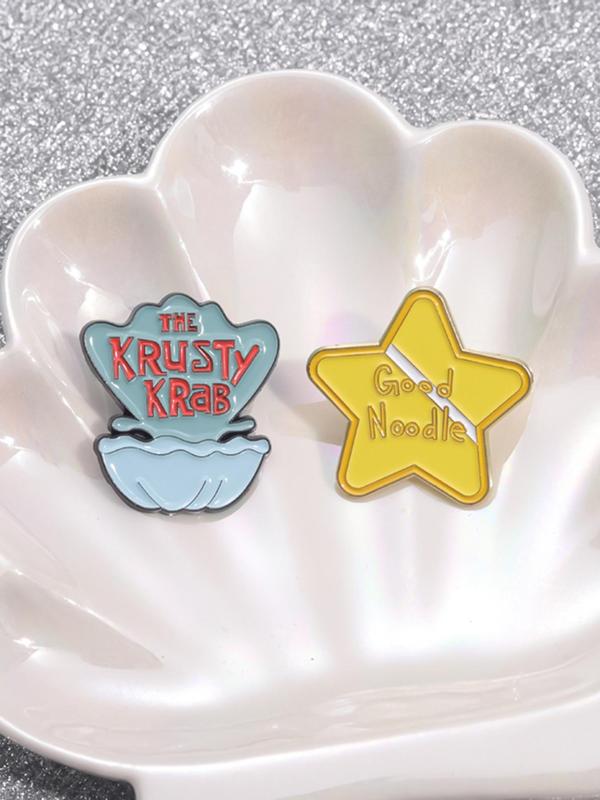 Cute Cartoon Star Design Brooch, Fashion Alloy Badge for Clothes & Hat & Backpack Decor, Trendy All-match & Exquisite Accessories for Birthday Gift