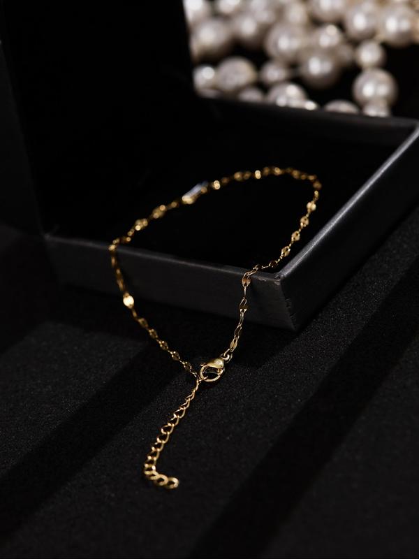 Women's Elegant Anklet, Fashionable Stainless Steel Anklet for Women & Girls, Casual Trendy Accessories for Party and Daily Clothing Decor for Birthday Gift