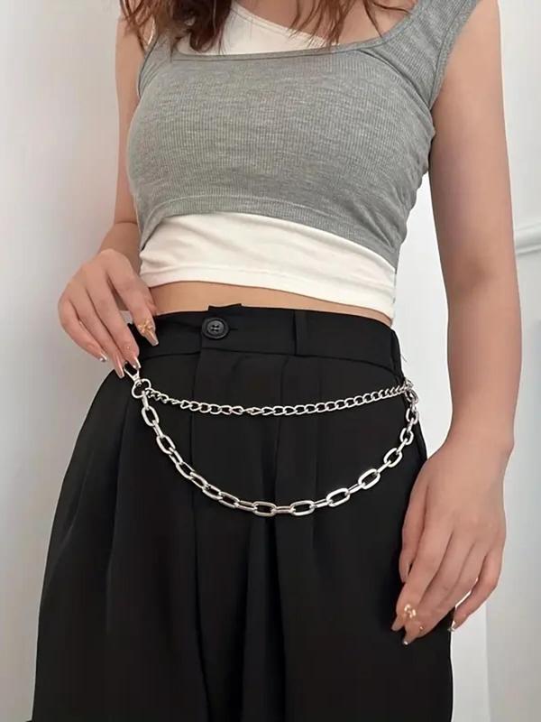 Women's Fashion Chain Belt, Casual Waistband for Jeans, Fashion Belt for Party, Daily Clothing Decor, Trendy All-match & Exquisite Belt for Birthday Gift