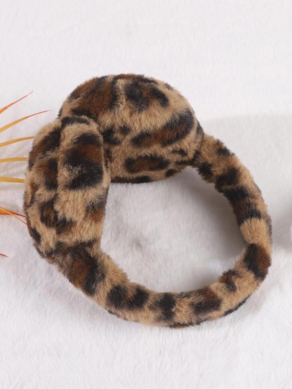 Leopard Pattern Fuzzy Earmuffs