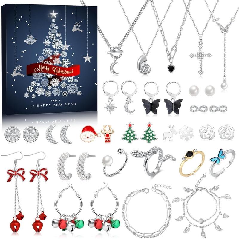 Advent Calendar Jewelry Christmas Countdown - 2024 for Adult Women & Teen Girls -  Holiday Gift including Necklaces Bracelets Earrings Rings Set