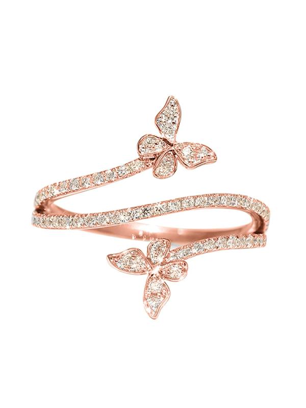 Butterfly Design Rhinestone Decorated Ring, Fashion Accessories for Women for Party, Daily Clothing Decor, Wedding Engagement Anniversary Party Jewelry Gifts, for Fall Fall