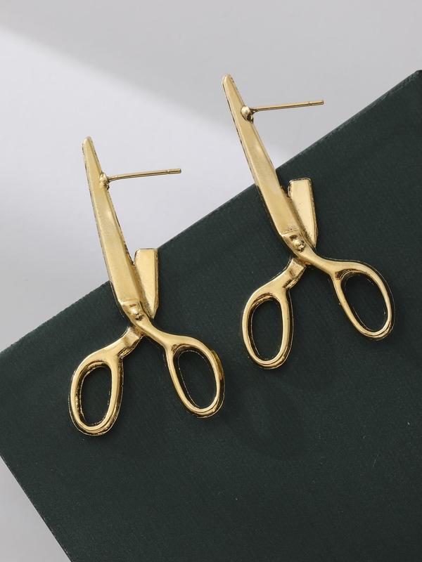 Punk Style Scissor Shaped Earrings, 1 Pair Unisex Fashionable Earrings, Fashion Jewelry for Party, Daily Clothing Decor, Trendy All-match & Exquisite Jewelry for Birthday Gift