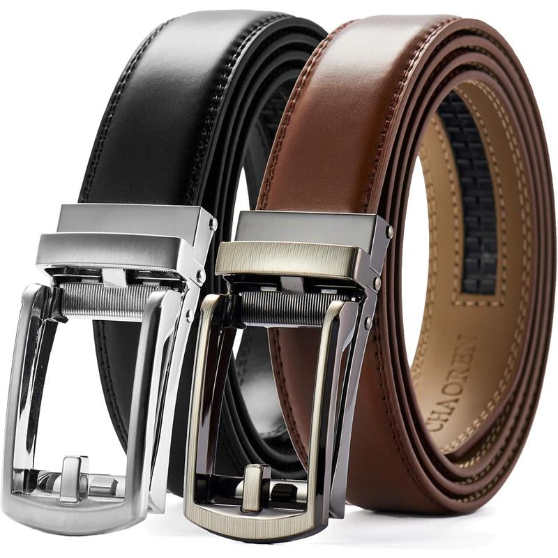 CHAOREN Click Belt for Men 2 Pack - Mens Dress Belt 1 1 4