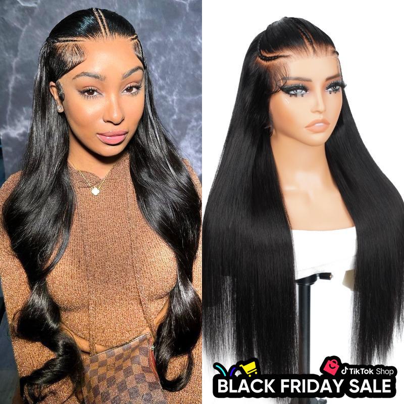 Alipearl Hair Pre Braided Wig Stylist Pre Cut Ready To Go Glueless Straight 13x6 Lace Human Hair Lace Frontal Wig Half Up and Down Bob Wigs Pre Styled