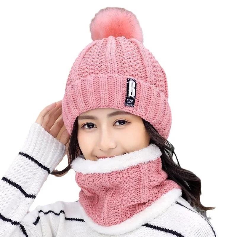 Female winter set:warm beanies and scarves for women  snow set hats