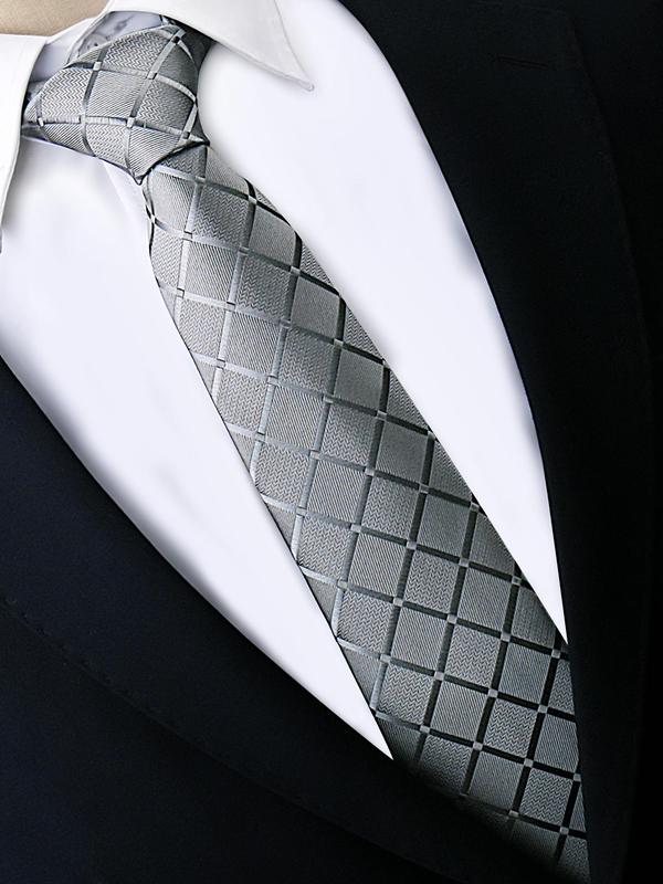 Men's Business Style Argyle Pattern Tie, Fashion Necktie for Men, Casual Neckwear for Work Office, Daily Clothing Decor