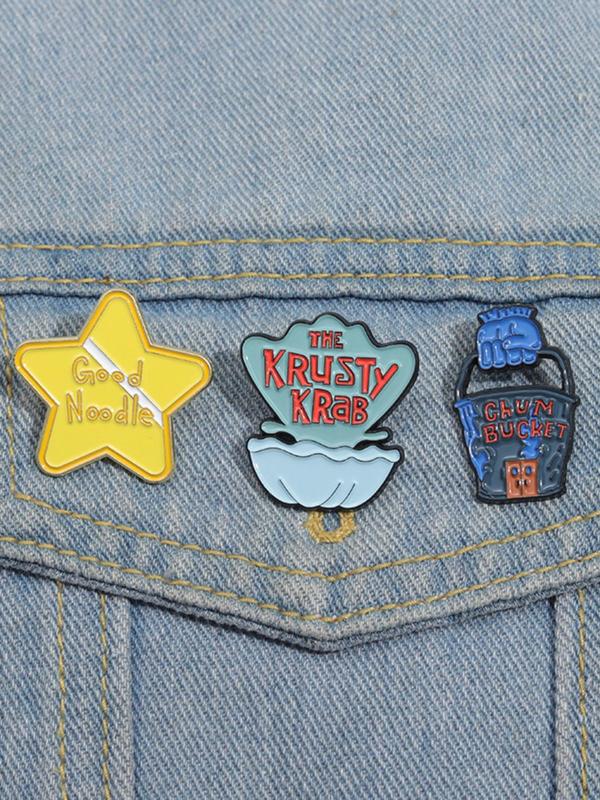 Cute Cartoon Star Design Brooch, Fashion Alloy Badge for Clothes & Hat & Backpack Decor, Trendy All-match & Exquisite Accessories for Birthday Gift