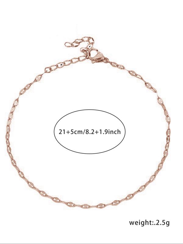 Women's Elegant Anklet, Fashionable Stainless Steel Anklet for Women & Girls, Casual Trendy Accessories for Party and Daily Clothing Decor for Birthday Gift