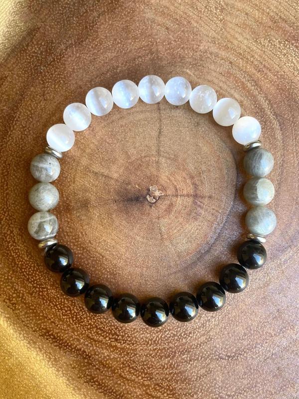 8mm Stone Beaded Bracelet, Unisex Elegant Beaded Bracelet, Fashion Accessories for Women & Men, Trendy All-match & Exquisite Jewelry for Birthday Gift